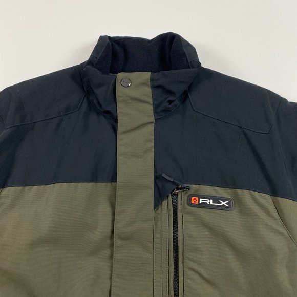 RLX Ralph Lauren McKinley Jacket Mens Medium Olive Green Black Nylon - Picture 4 of 13